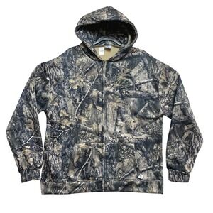 Akimbo Club Hoodie Mens L Camo Realtree Edge Full Zip Organic Cotton Made in LA